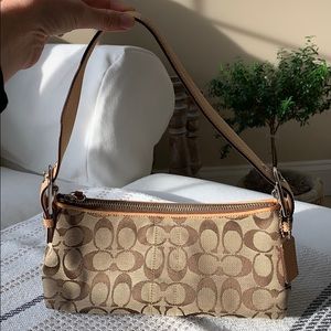 Vintage Coach Signature Print Handbag